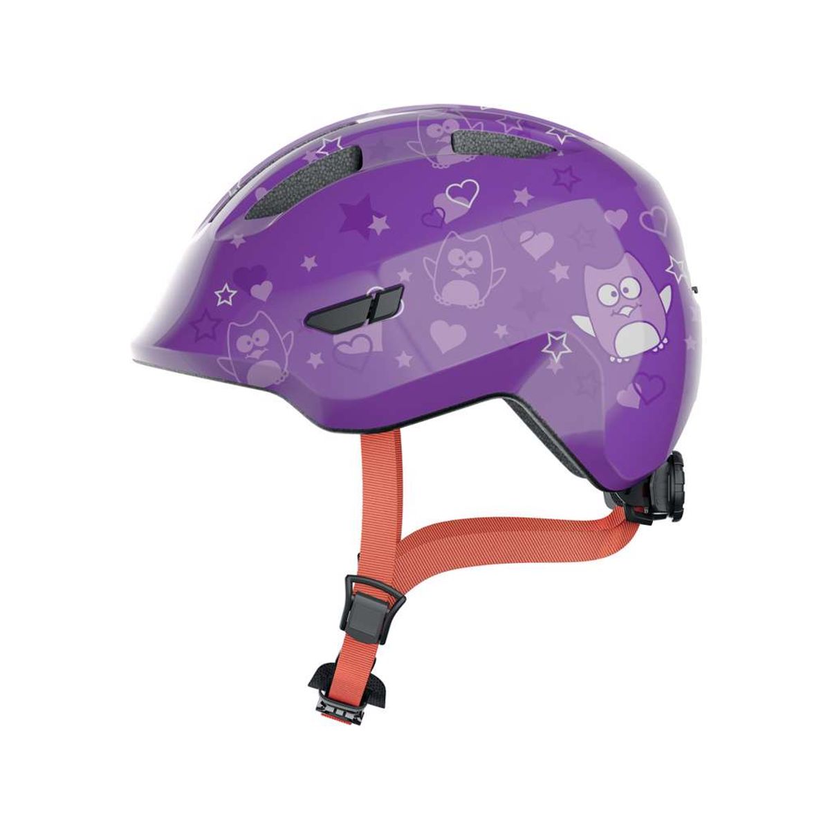 Abus Smiley 3.0 - Cykelhjelm til børn - Purple Star - Str. 45-50 cm