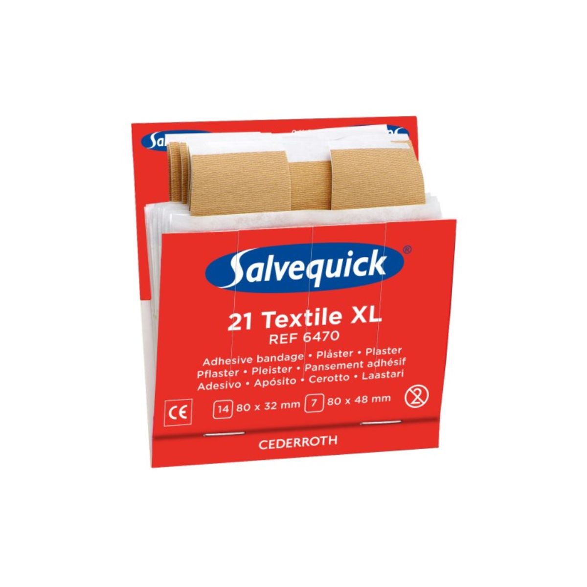 Plaster Textil XL Refill Salvequick 21 stk