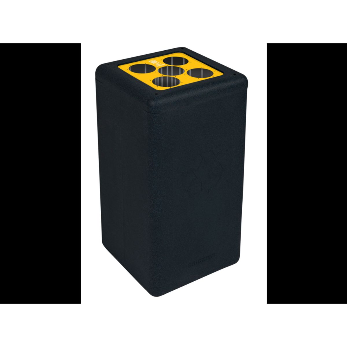 Affaldsspand Brickbin 65 Liter Sort/gul til Kopper/engangsglas