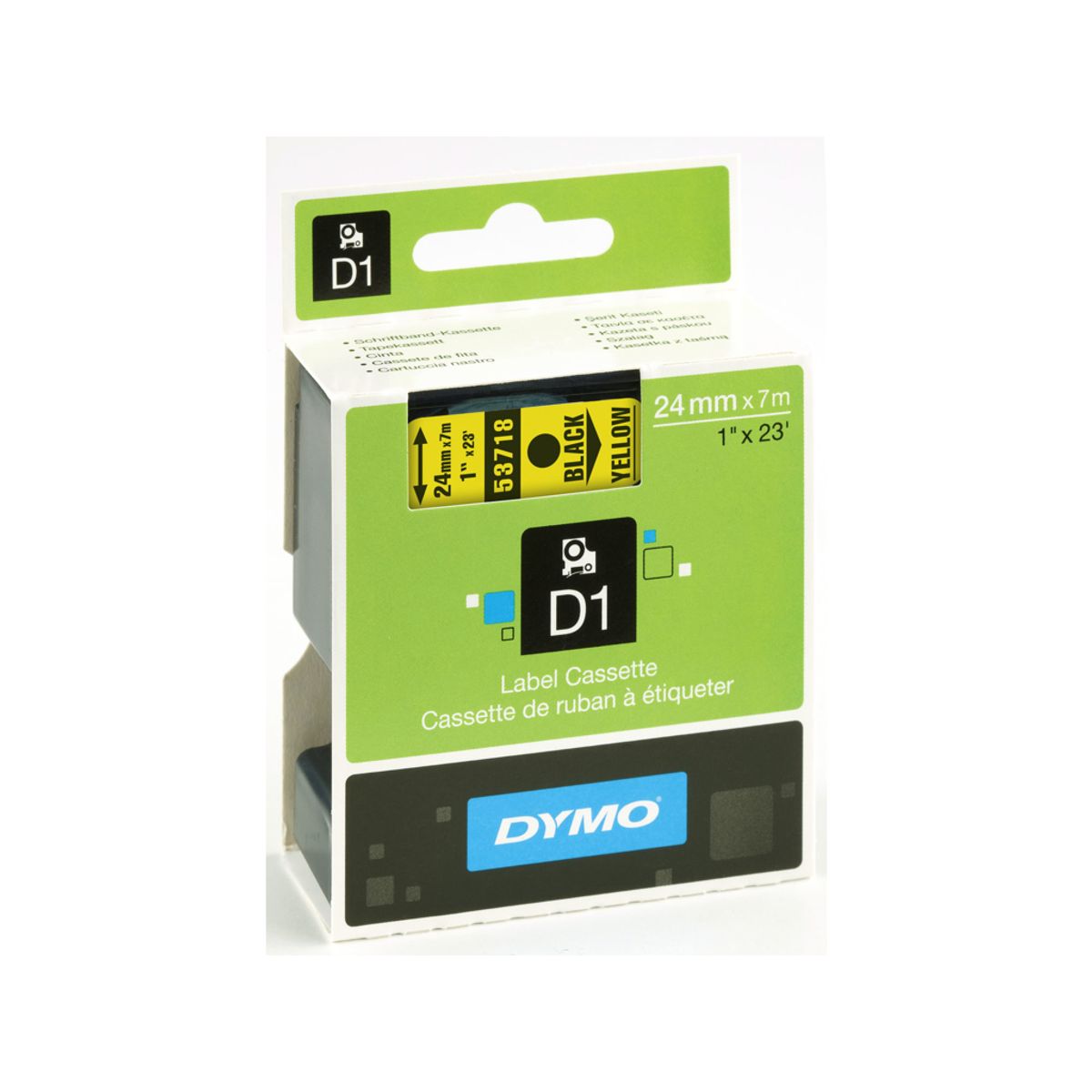 Dymo Tape 53721 24mm Sort/gul