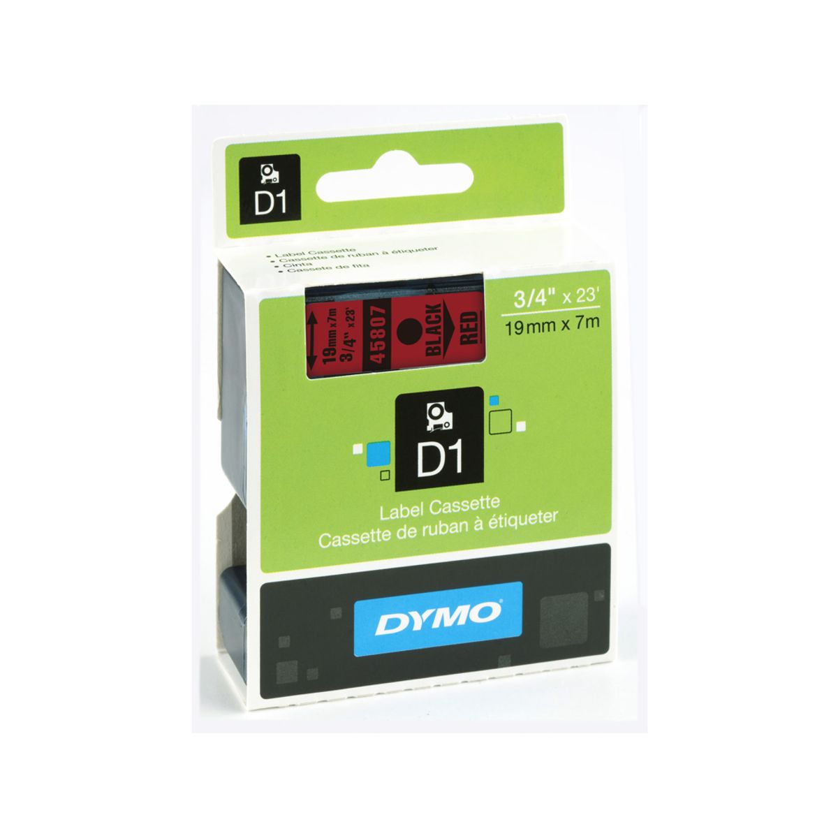 Dymo Tape 45807 19mm Sort/rød