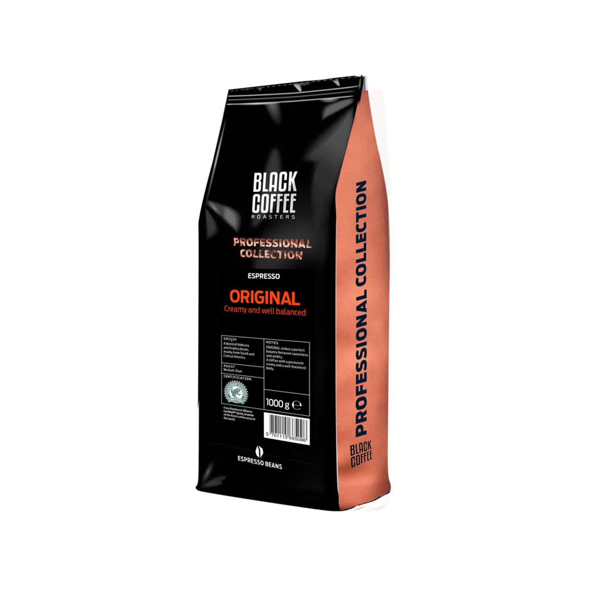 Kaffe Espresso Black Coffee Hele Bønner 1 kg.