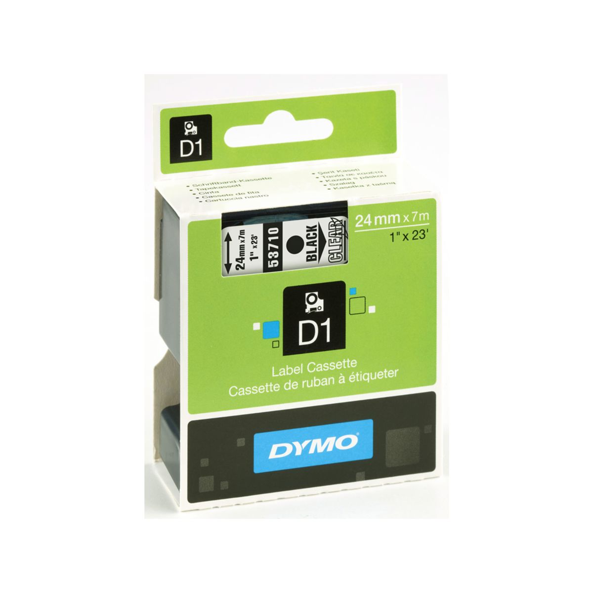 Dymo Tape 53710 24mm Sort/klar