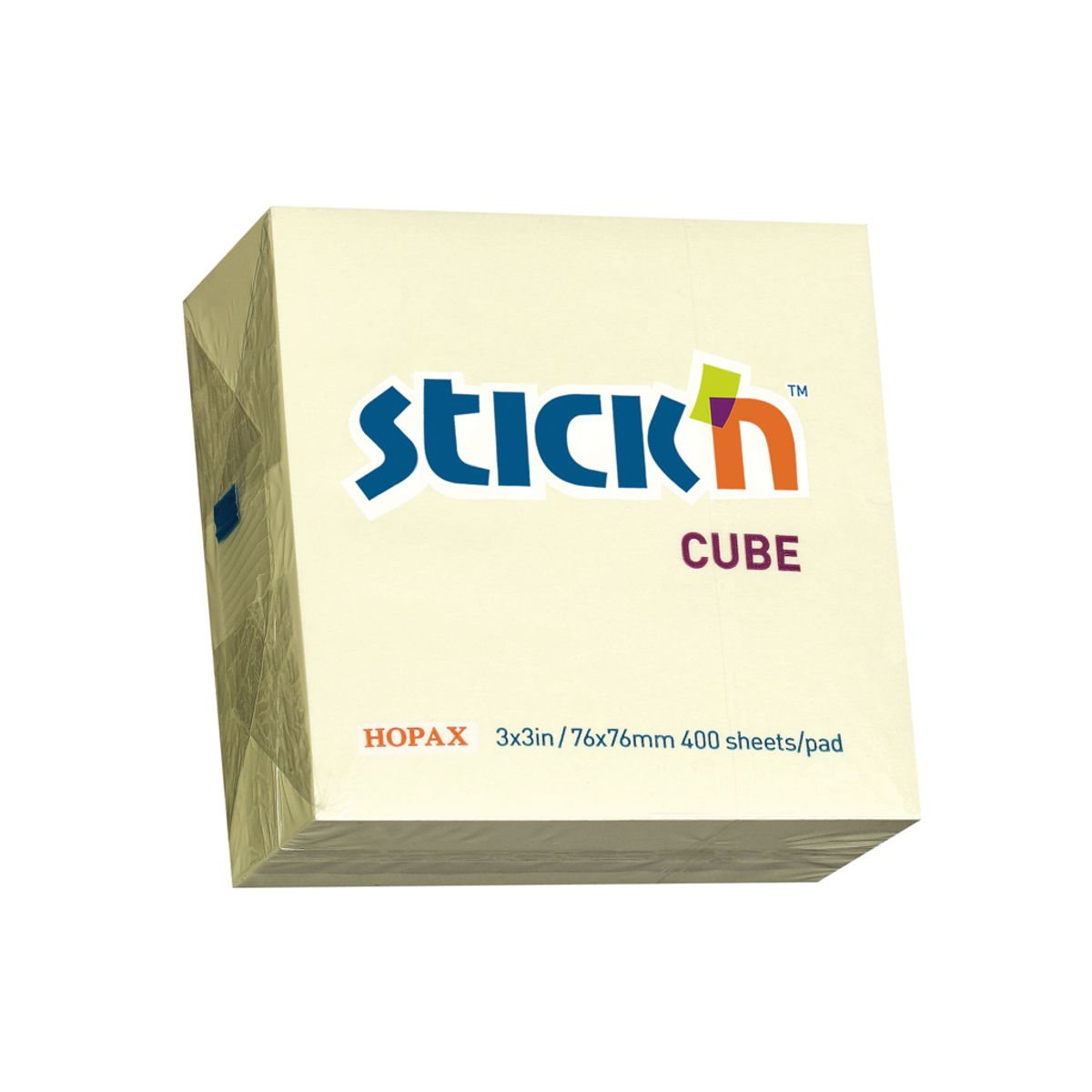 Kubusblok 76x76 mm Stick'n gul