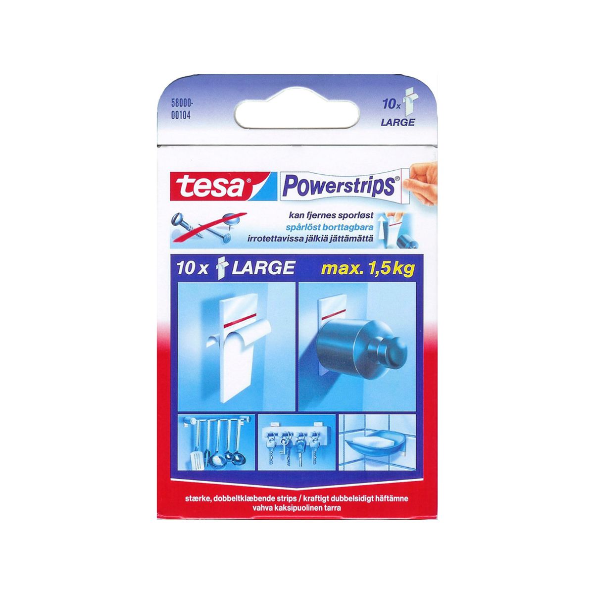 Powerstrips Tesa 58000 10 stk.