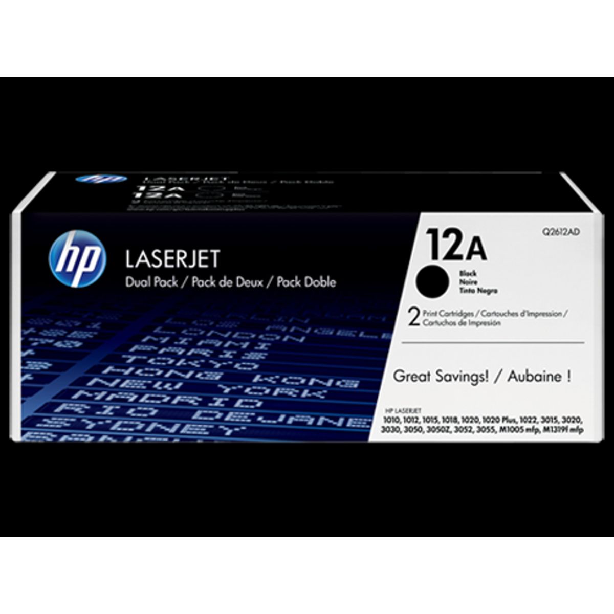 HP 12A Toner Q2612ad 2x Sort