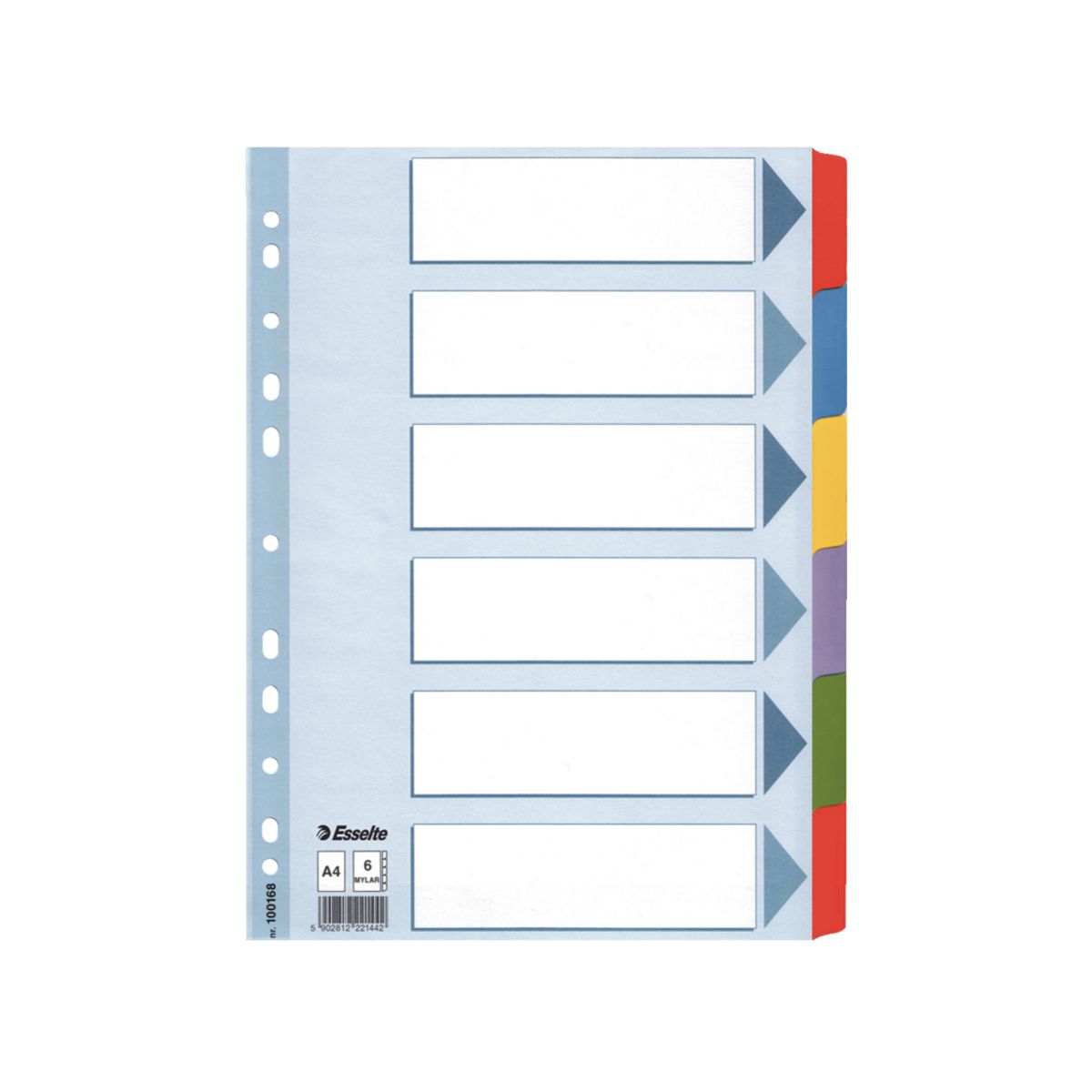 Faneblade A4 Esselte 6 Delt Farvet Plast