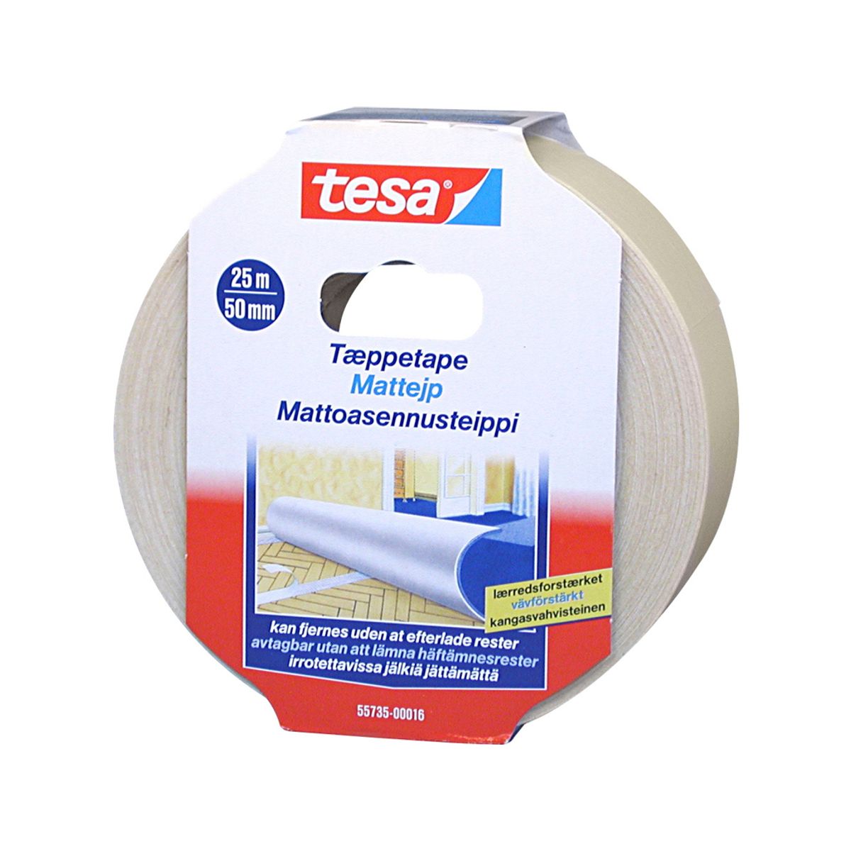 Tape Tesa Tæppe 50mmx25m Aftagelig