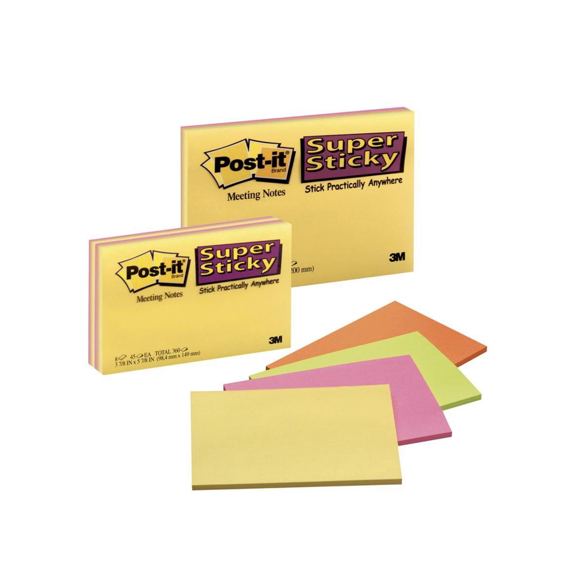 Post-it Super Sticky Mødeblok 152x101mm 4 Blokke