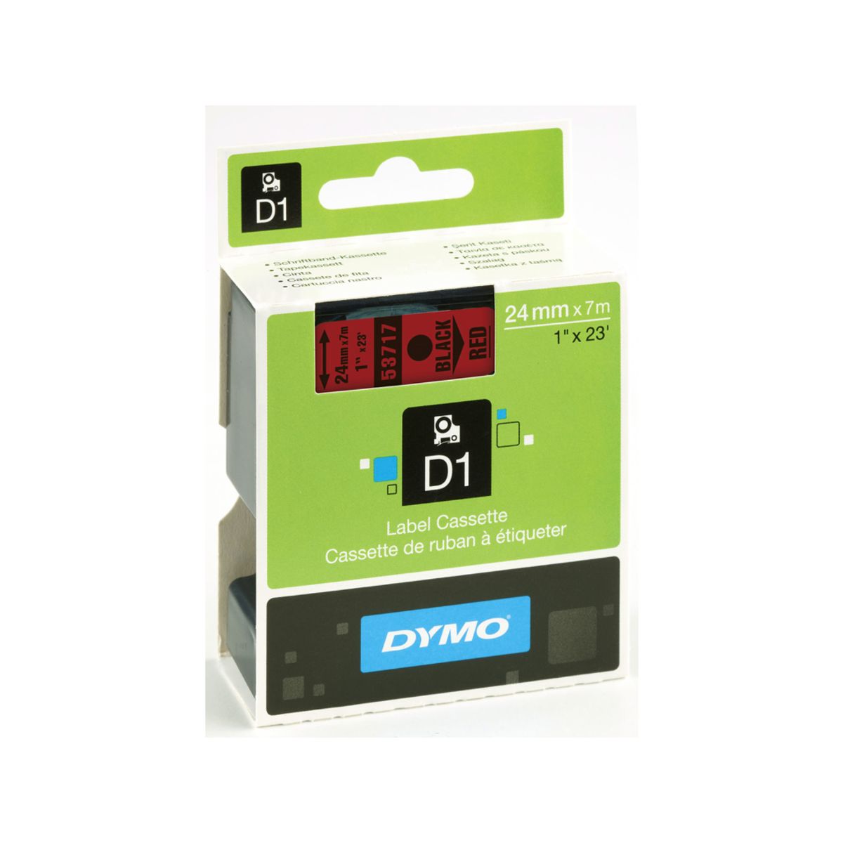 Dymo Tape 53717 24mm Sort/rød