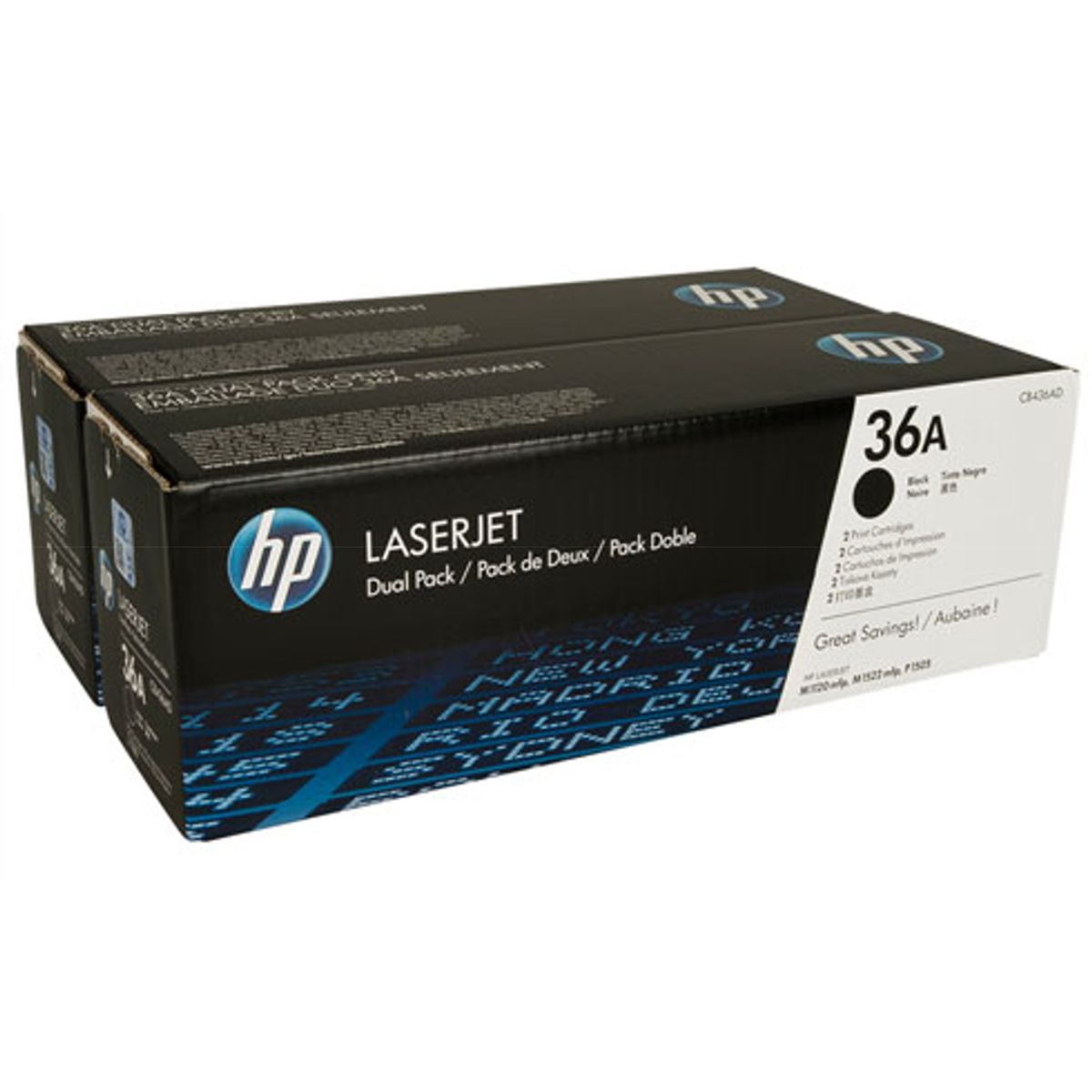 HP 36A Toner Cb436ad 2x Sort