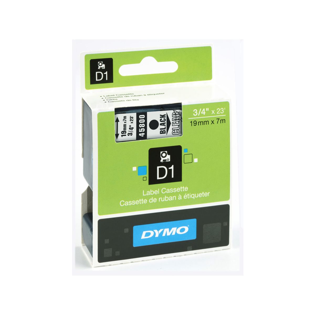 Dymo Tape 45800 19mm Sort/klar