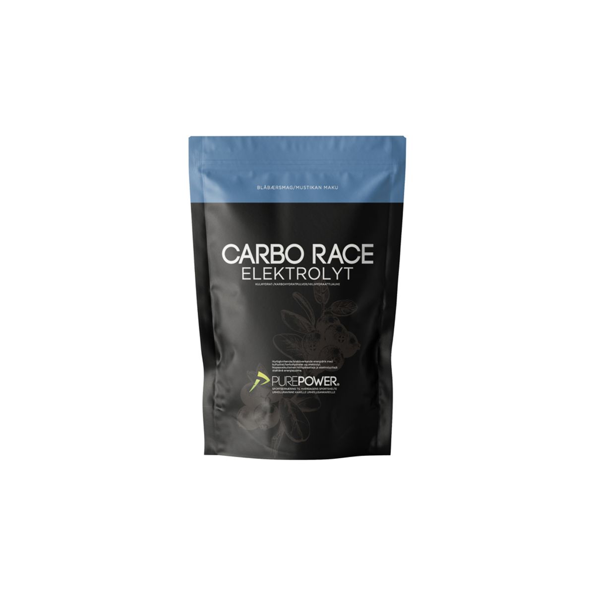 PurePower Carbo Race - Elektrolyt energidrik - Blåbær - 1,0 kg