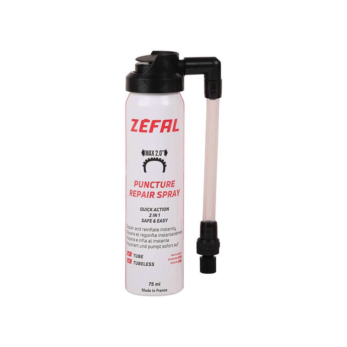 Zefal Repair Spray - Lappevæske - Til slange & Tubeless 75 ml