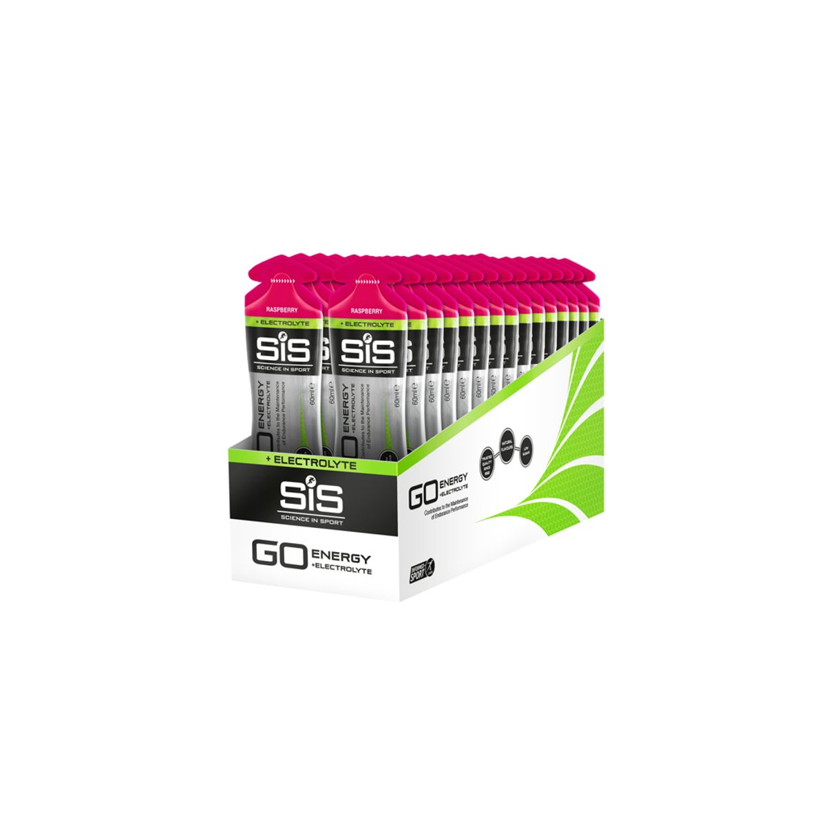 SIS GO Range - Energy+Elektrolyte Gel - Hindbær - 60ml - 1 stk.