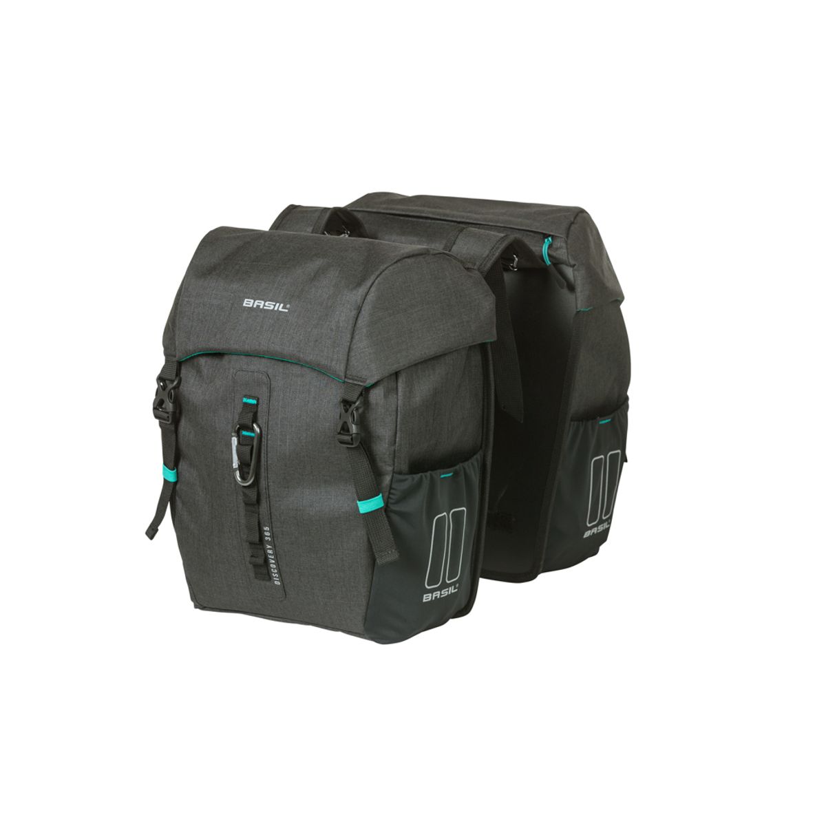 Basil Discovery 365D - Cykeltasker til bag - Double - 18 liter - Black melee