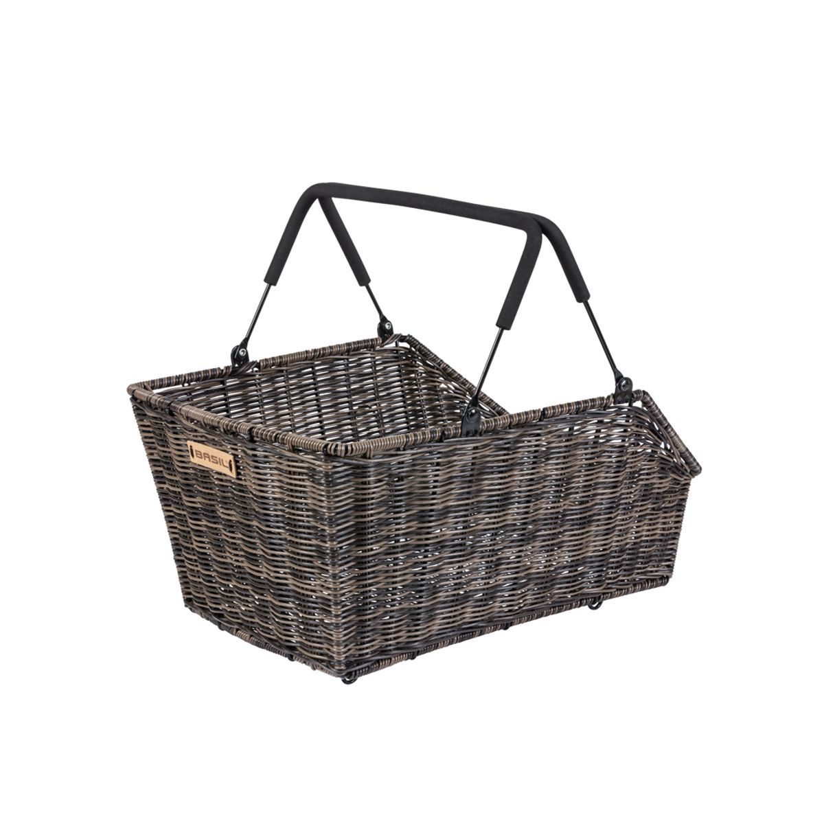 Basil Cento - Cykelkurv til bag - Nature brown - Rattan look MIK