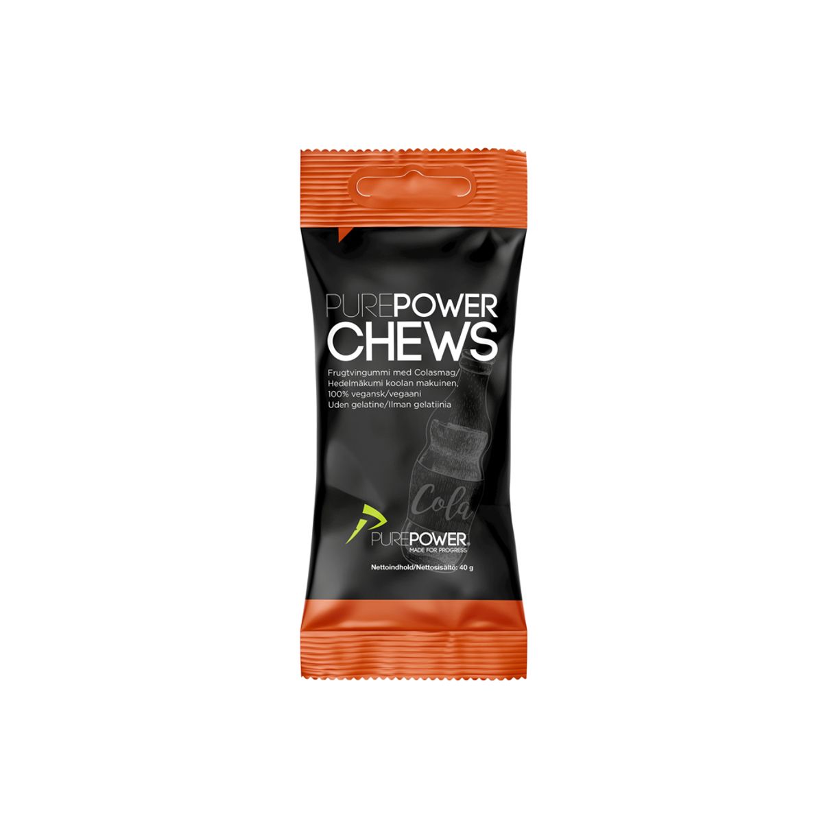 PurePower Cola Chews - Vingummi med colasmag - 40 gram.