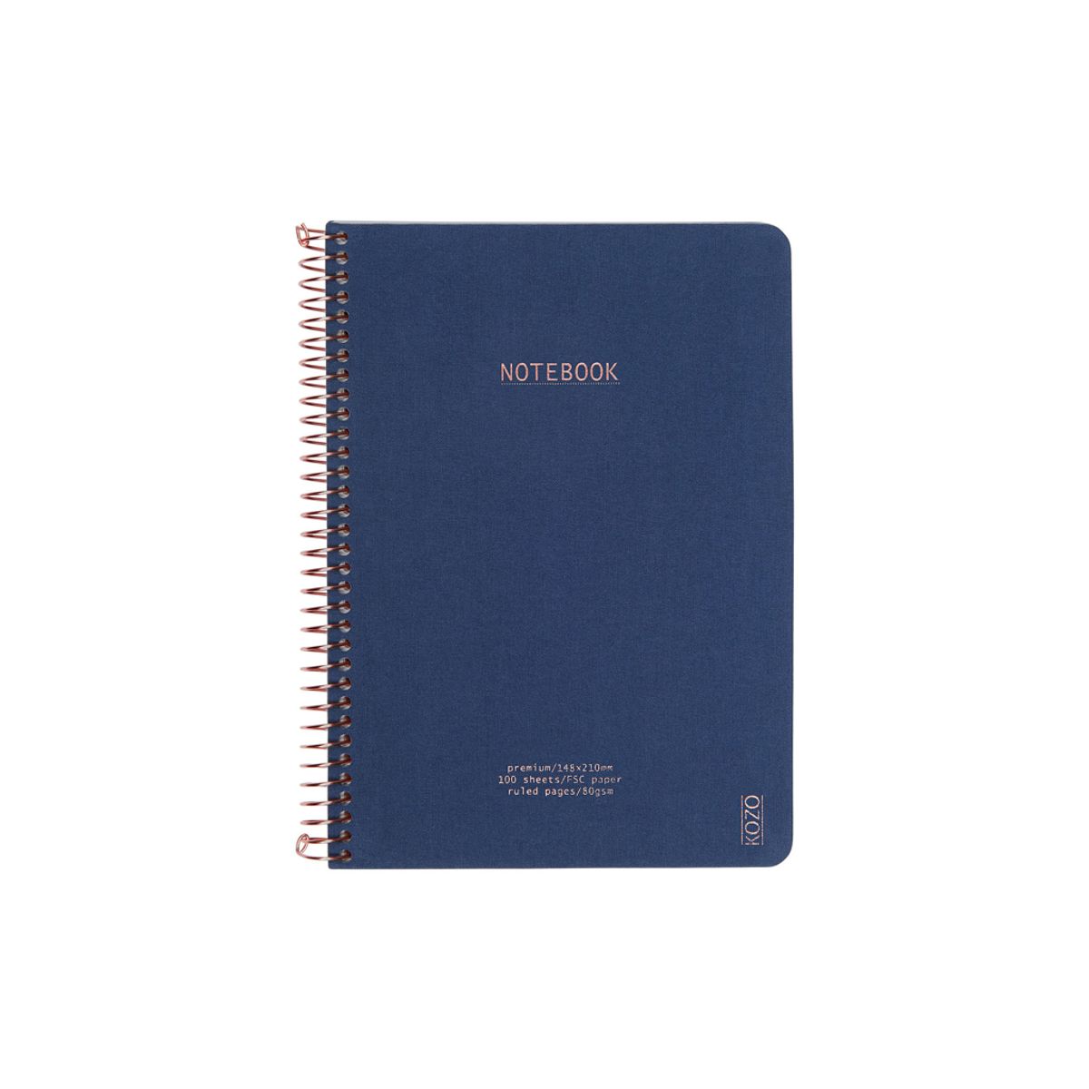 Notesbog Kozo Premium A5 100 g Linjeret Navy