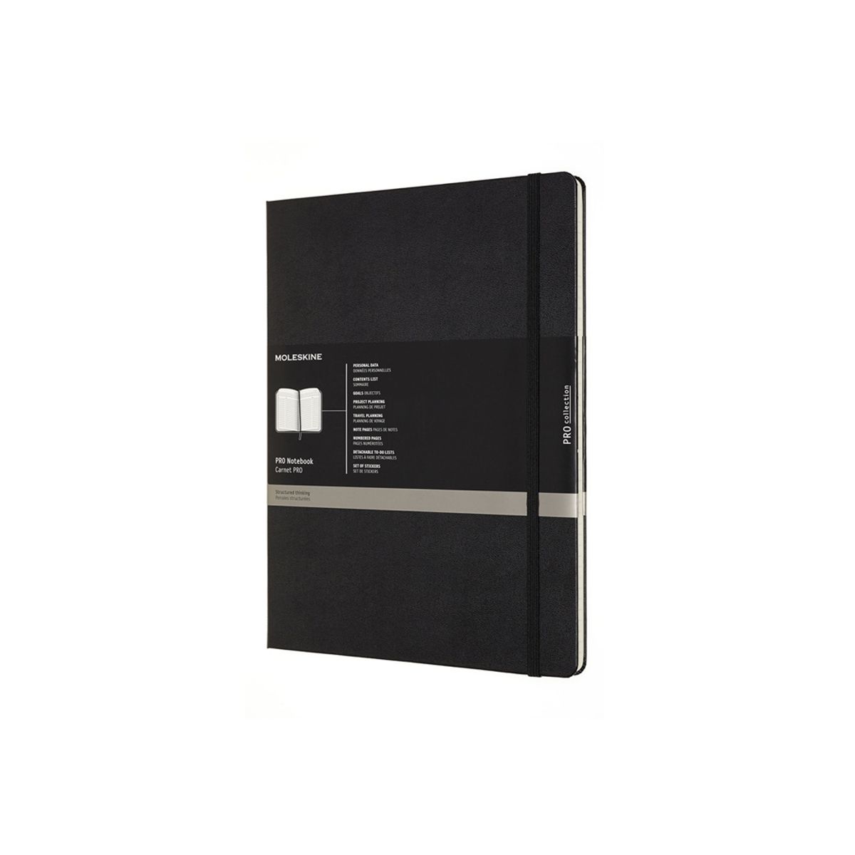 Notesbog Moleskine | Pro Hard | Linjeret | XXL | Sort