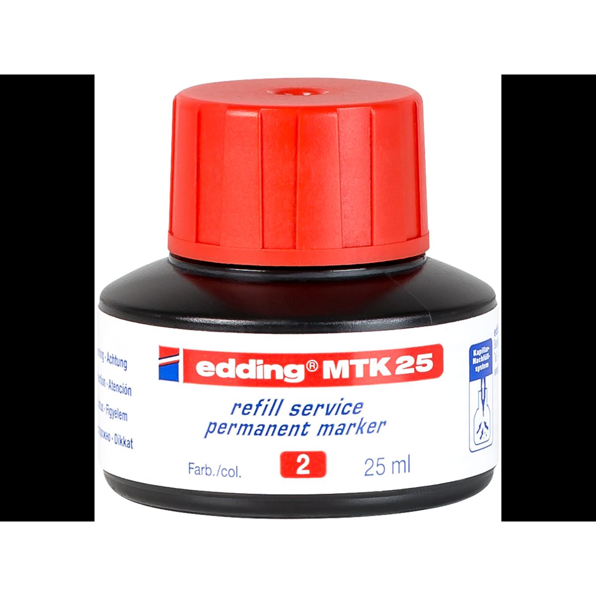 Refill Edding ink Permanent 25 ml rød