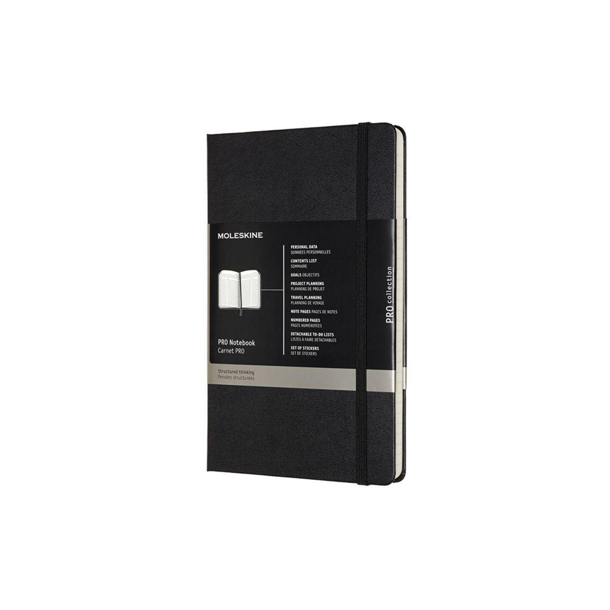 Notesbog Moleskine | Pro Hard | Linjeret | XL | Sort