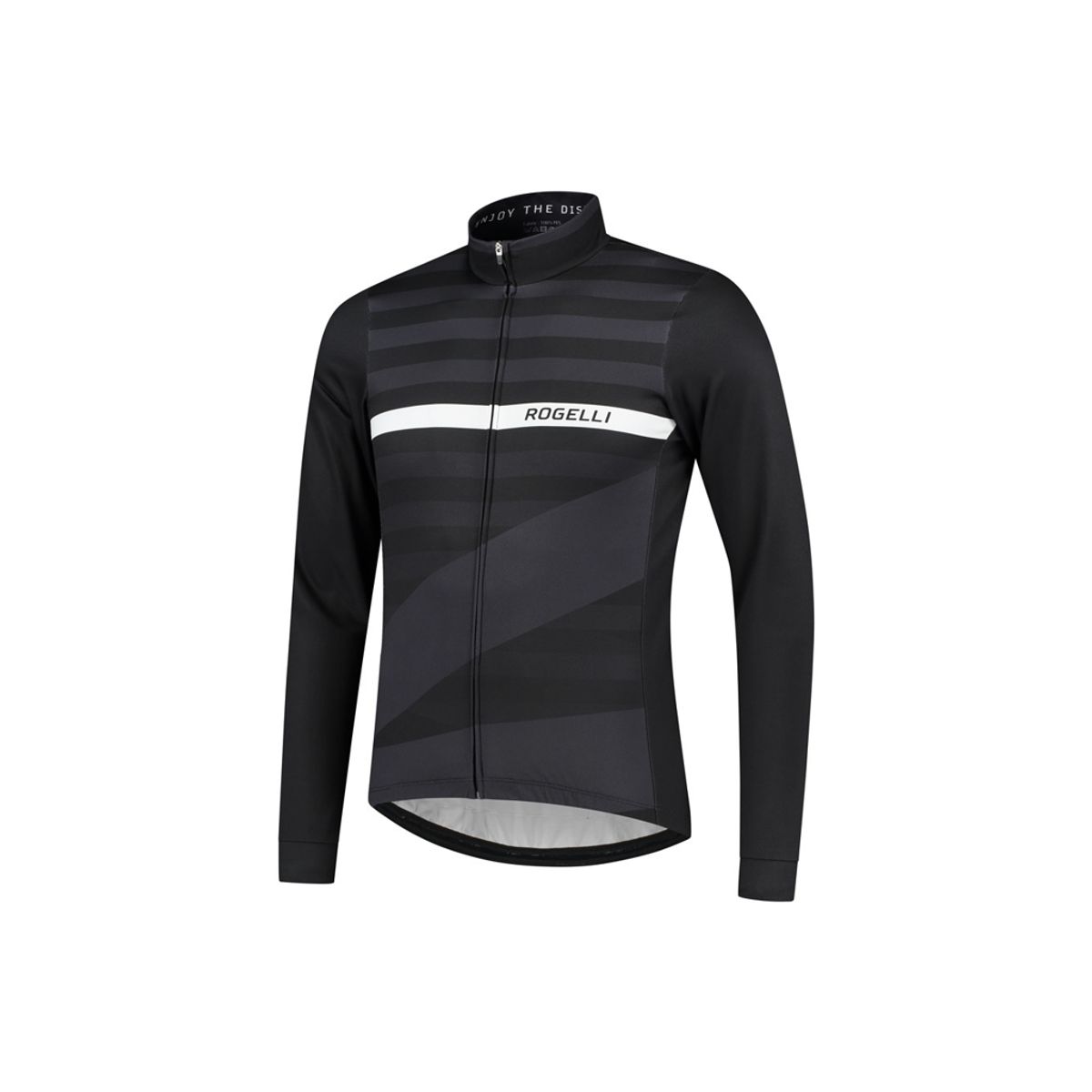 Rogelli Stripe - Cykeltrøje - Lange ærmer - Sort hvid - Str. 2XL