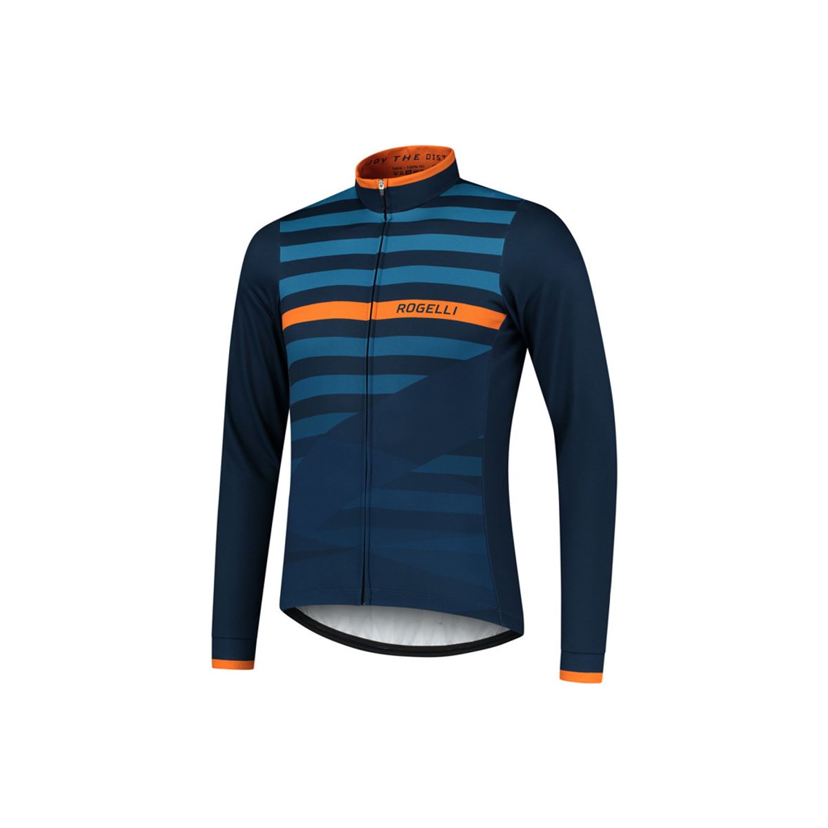 Rogelli Stripe - Cykeltrøje - Lange ærmer - Blå orange - Str. 2XL