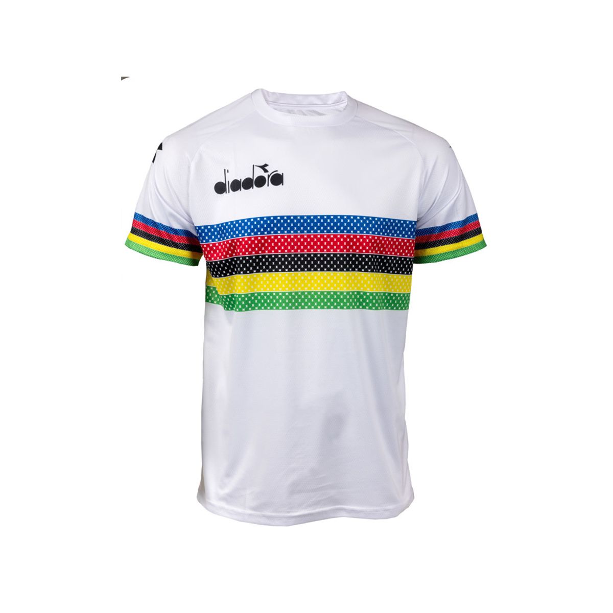 Diadora - Cykel T-Shirt med VM striber - Str. 10 år - Hvid