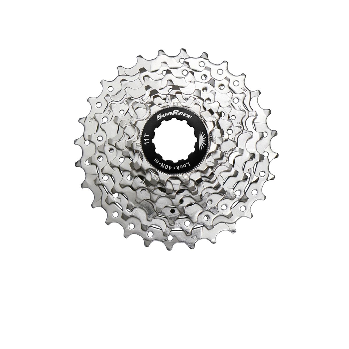 Sunrace CSR91 - Kassette 9 gear - 12-25 tands - Road - Til Shimano eller Sram - Nickel