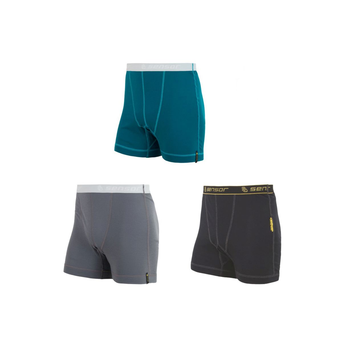 Sensor Double Face - Boxer shorts - 3 pak - Sort/blå/grå - Str. XXL