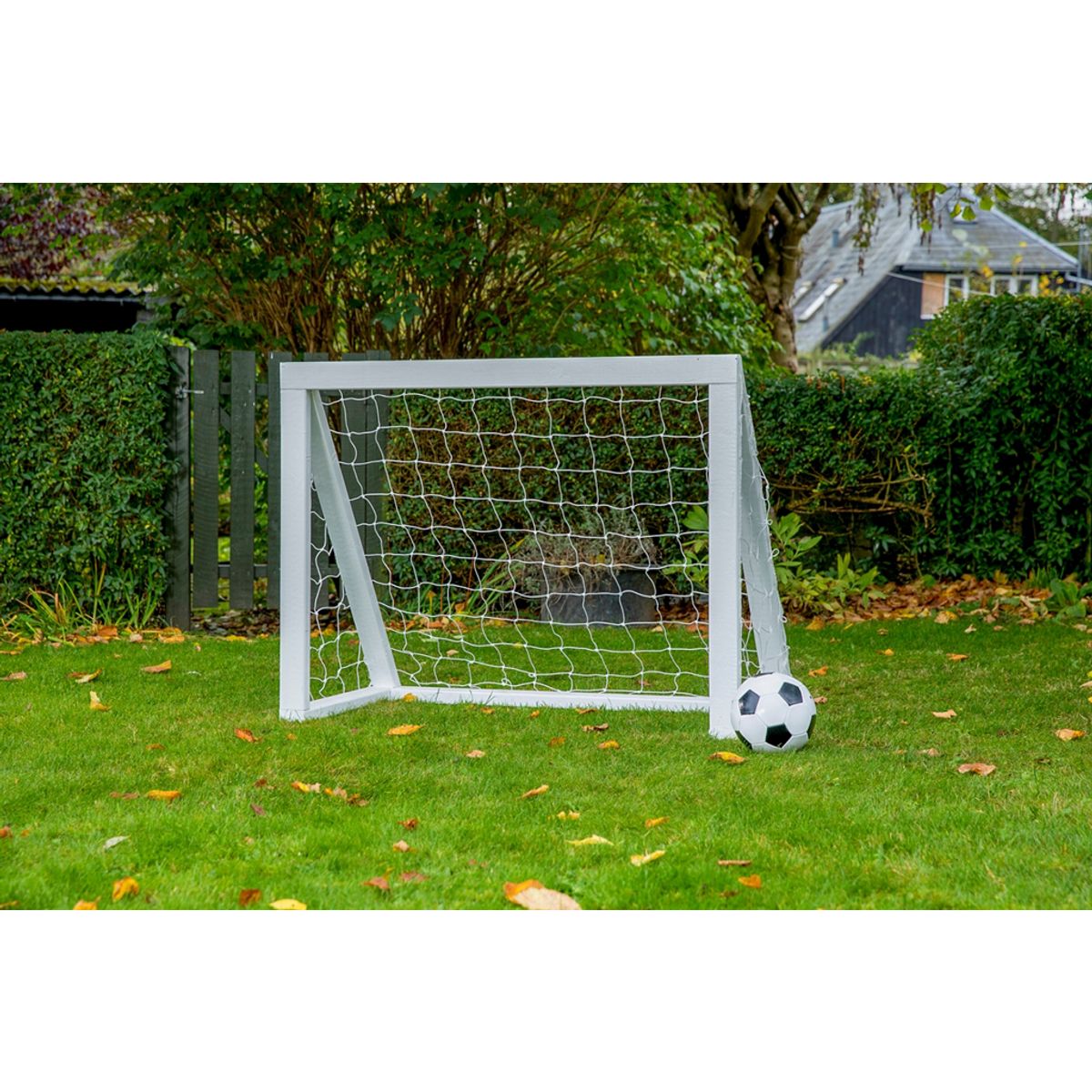 Homegoal - Pro Micro hvid - Fodboldmål i træ - 125x100 cm