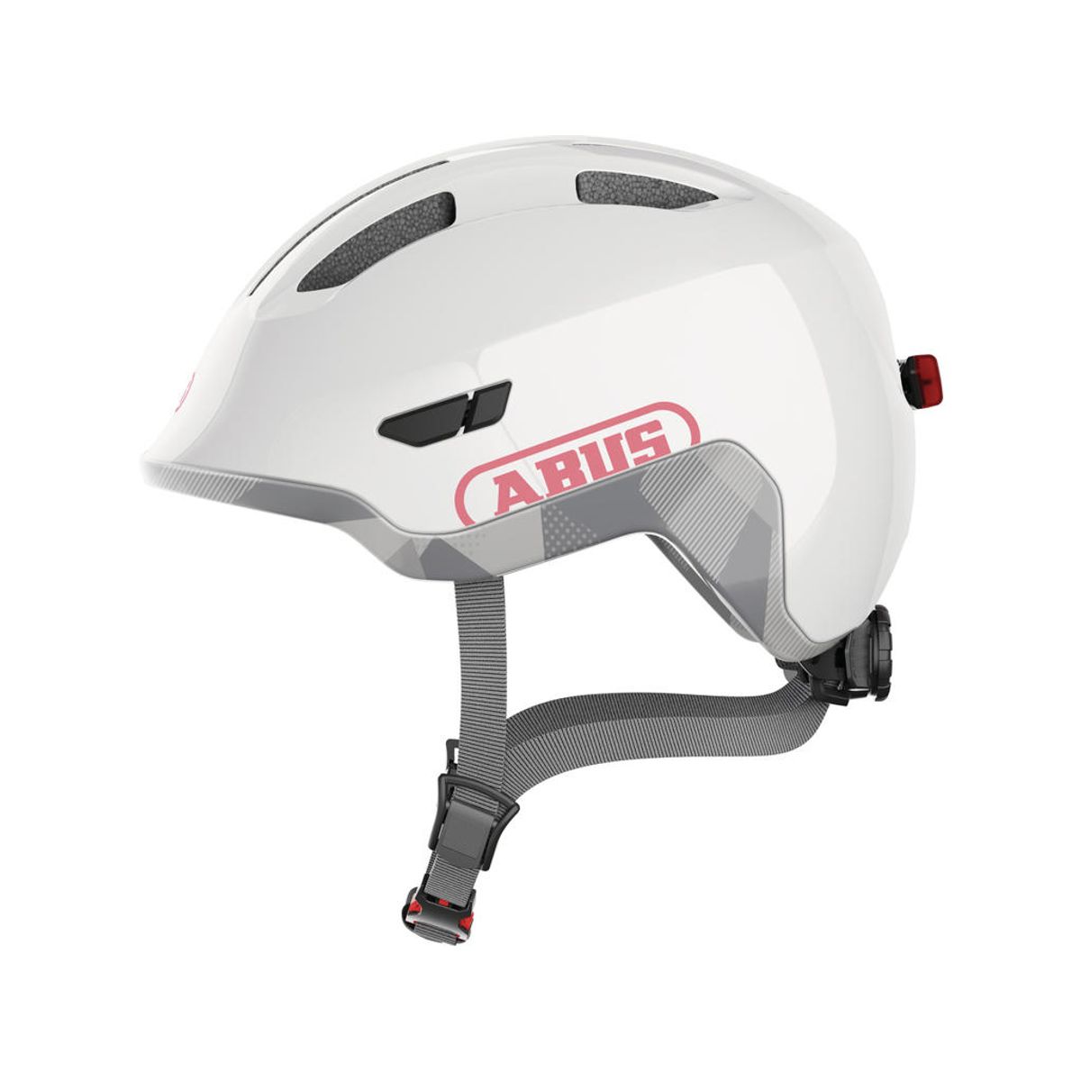 Abus Smiley 3.0 ACE LED - Cykelhjelm til børn - Shiny white - Str. M