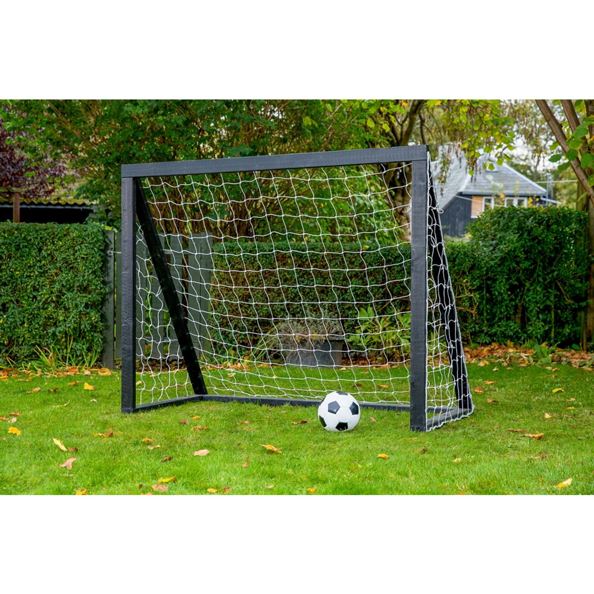 Homegoal - Pro Junior sort - Fodboldmål i træ - 175x140 cm