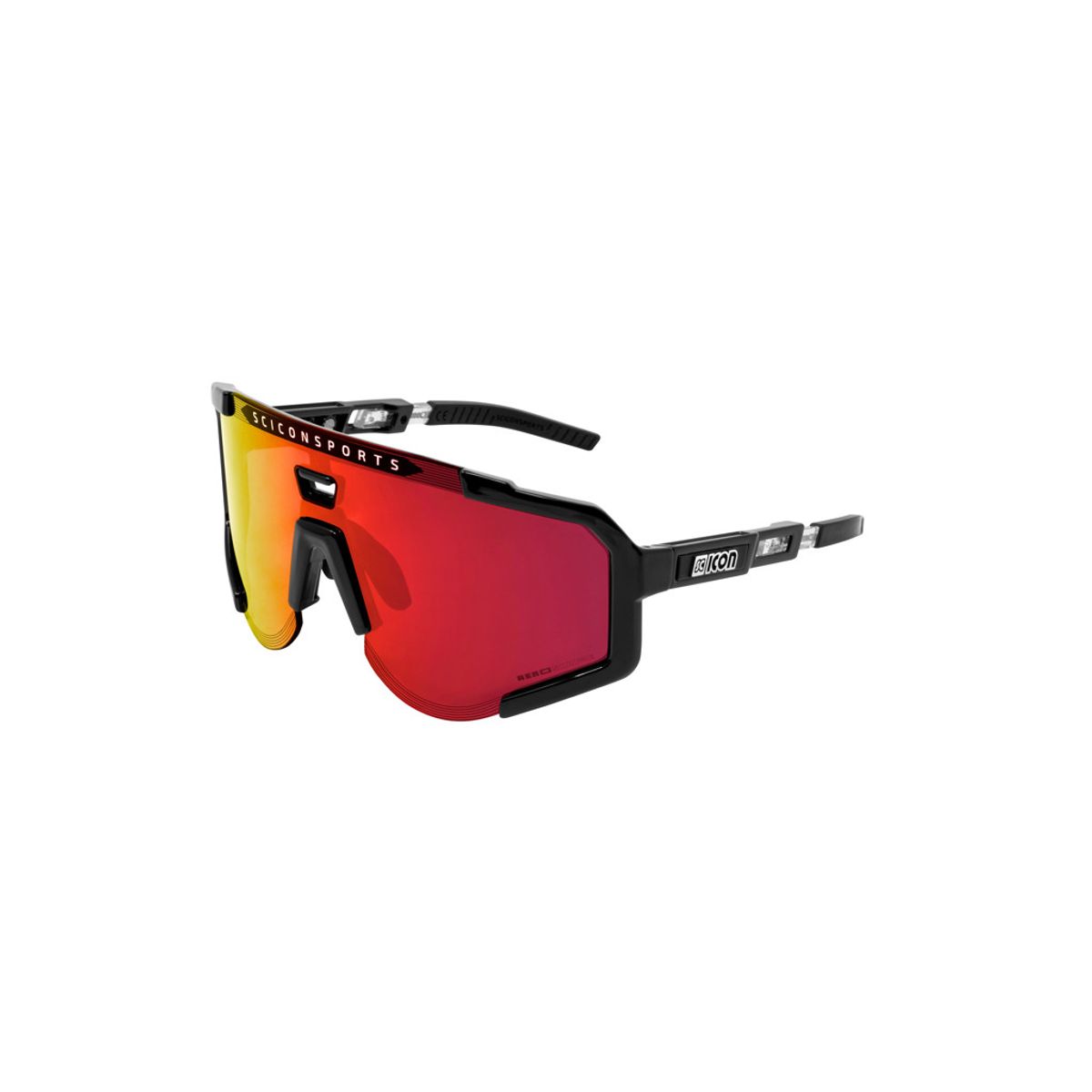 Scicon Aeroscope - Cykelbrille - Multimirror Red / Black Gloss