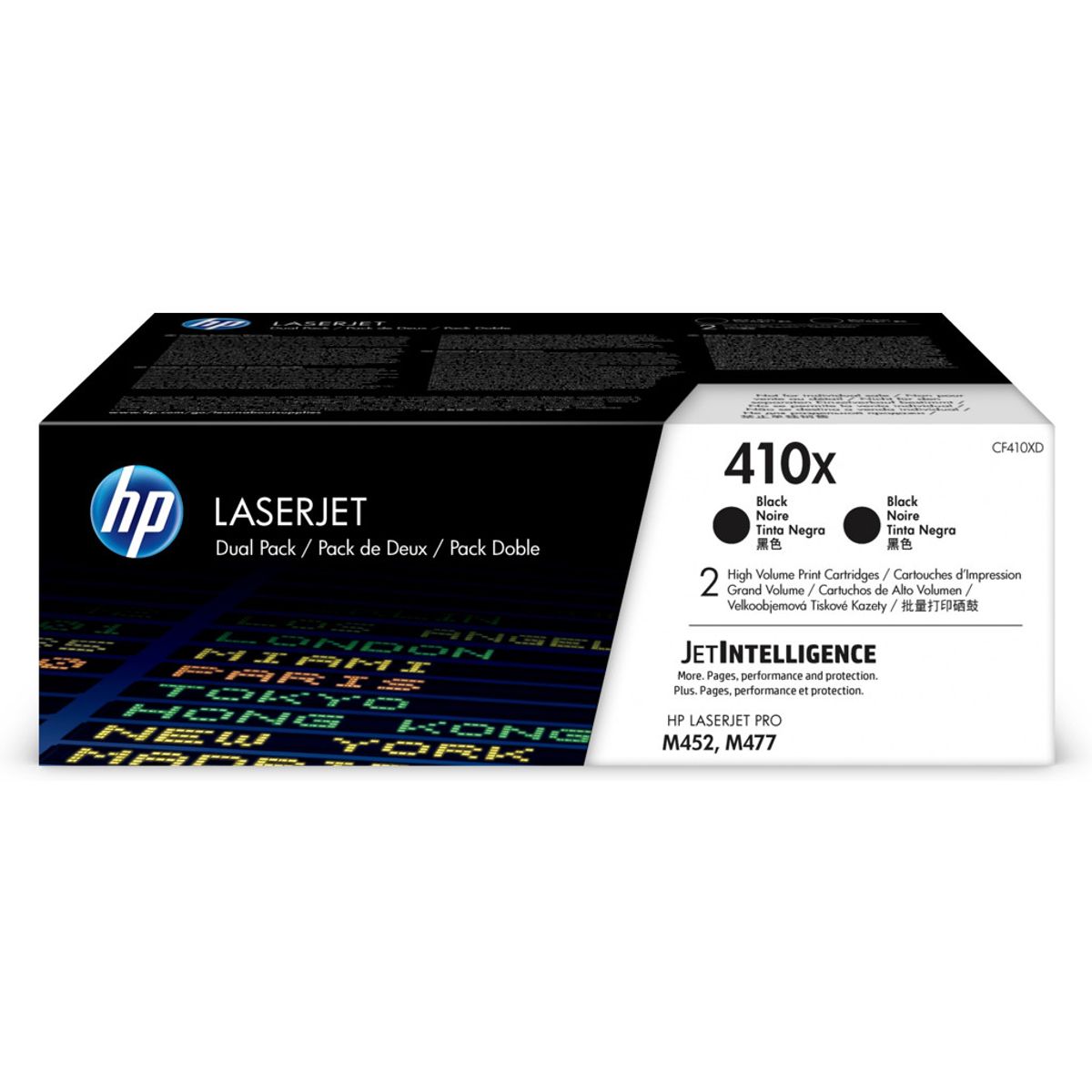 HP 410x Toner Cf410xd 2x Sort