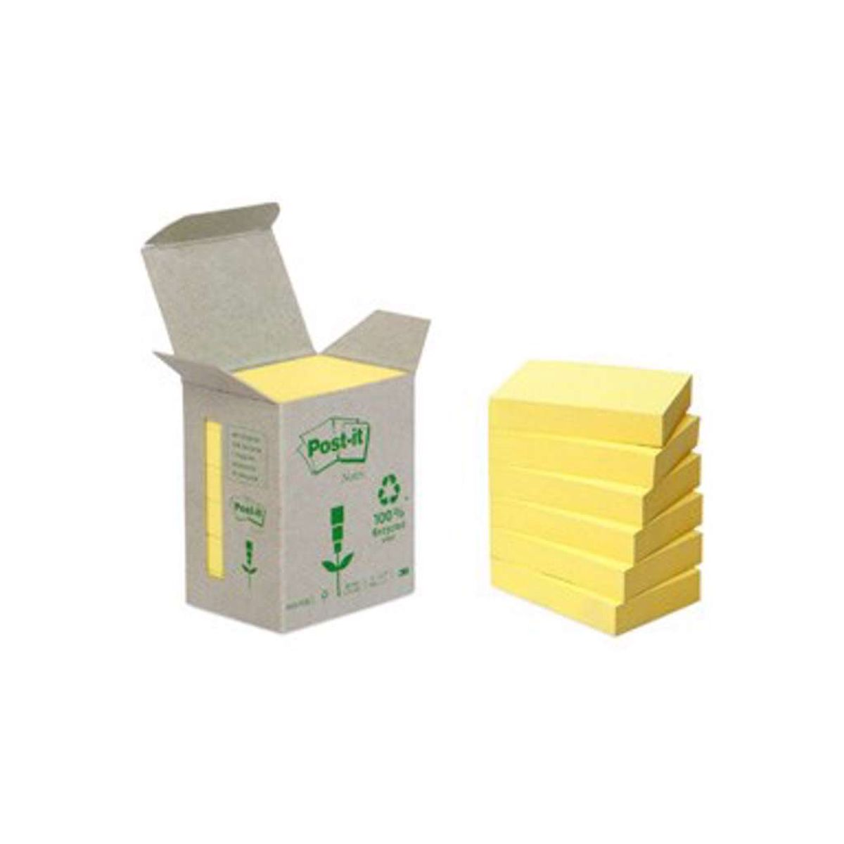 Post-it 38x51mm gul Genbrug 6 Blokke (653)