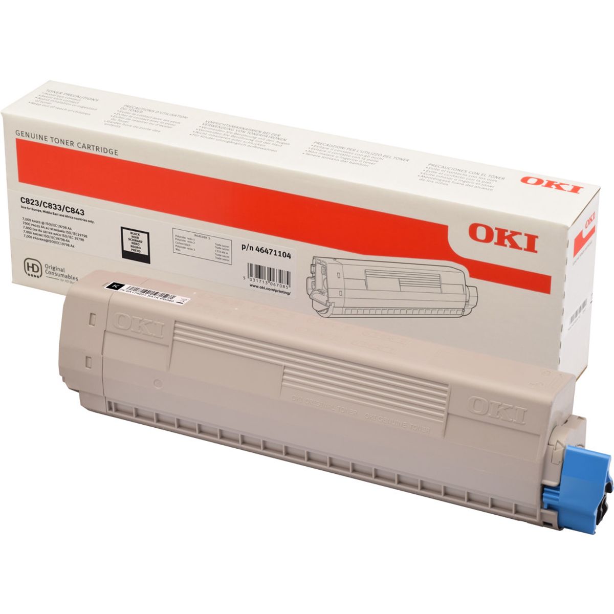 OKI Toner C823/833/843 Sort