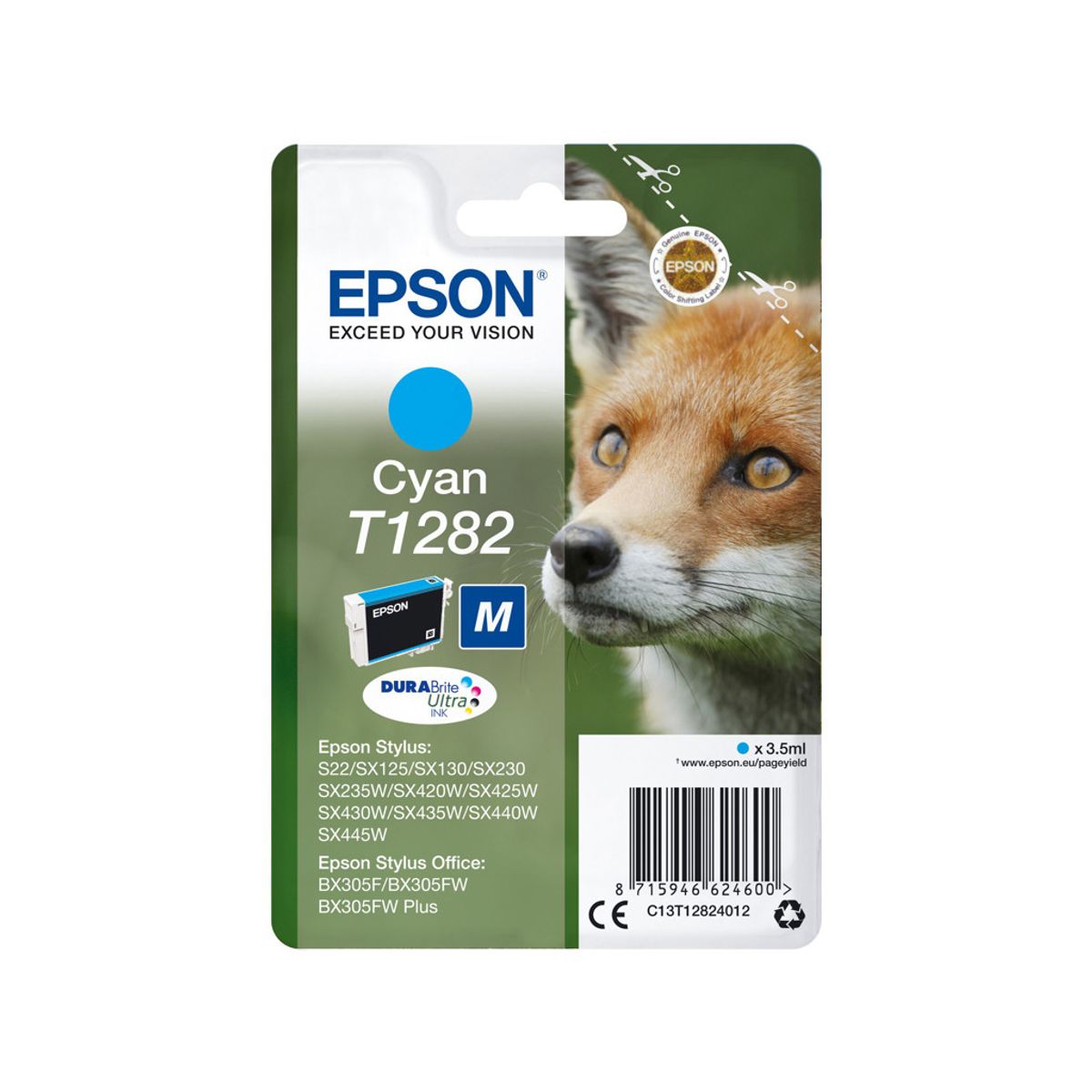 Epson Blækpatron T1282 Cyan