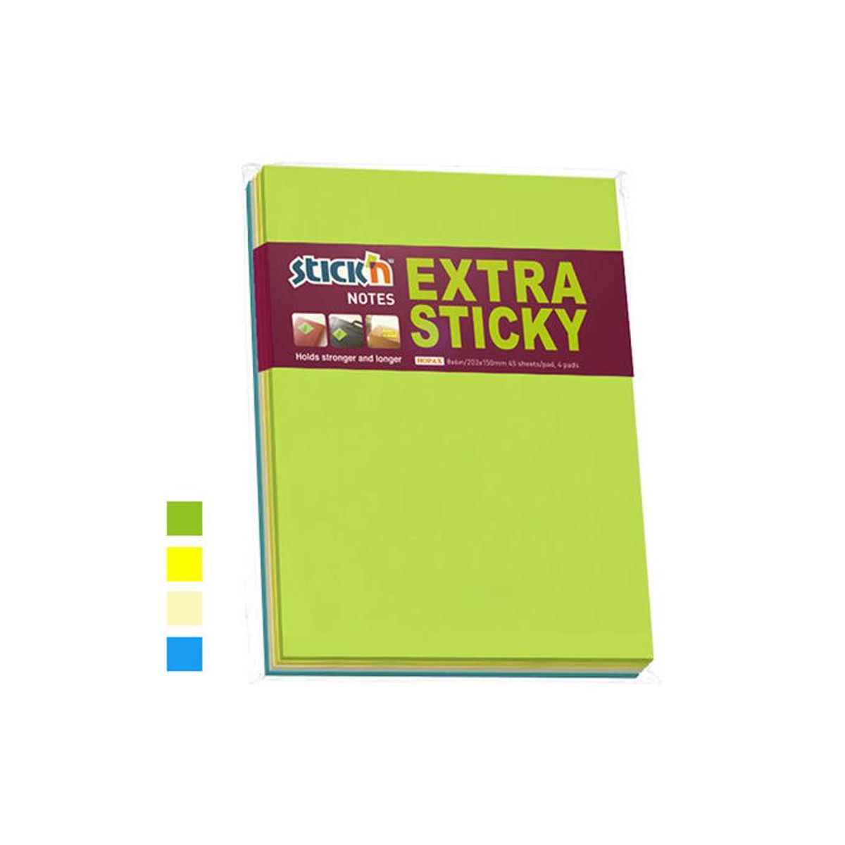 Notesblok Extra Sticky 203x150 mm, 4 Blokke a 45 ark