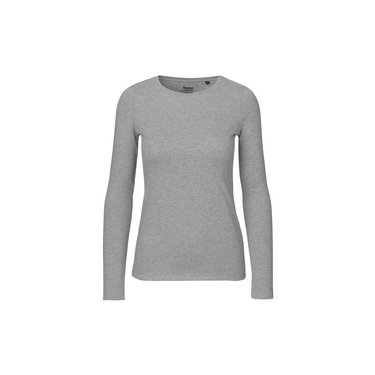 Dame Langærmet T-shirt Neutral O81050 str. XS grå