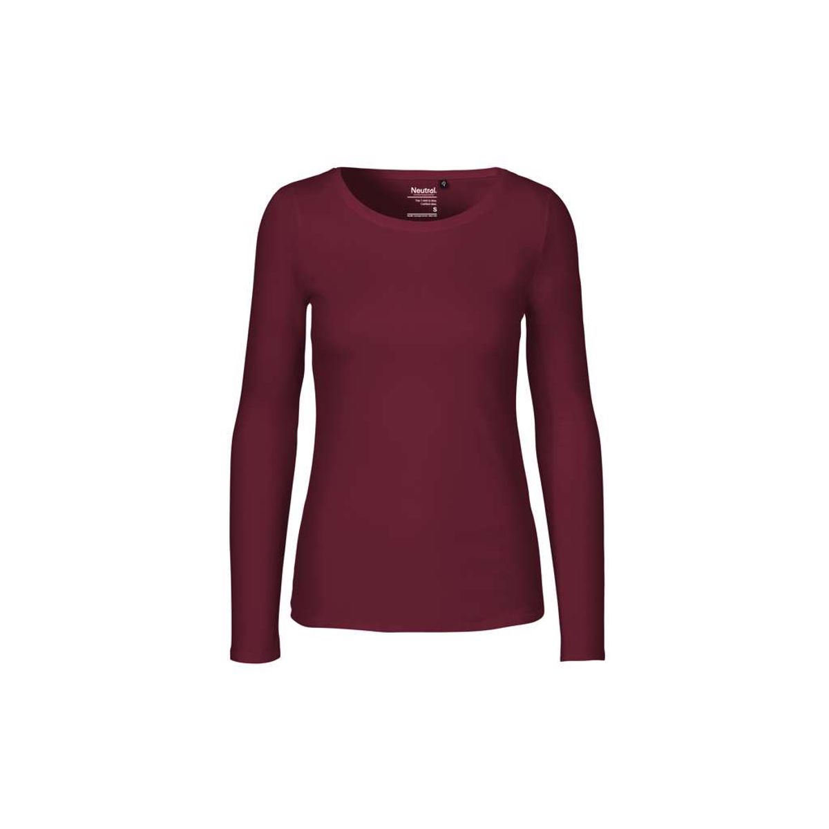 Dame Langærmet T-shirt Neutral O81050 str. S Bordeaux