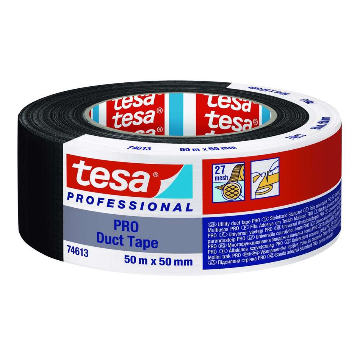 Tape Tesa Lærred 50 mm x 50 Meter Sort