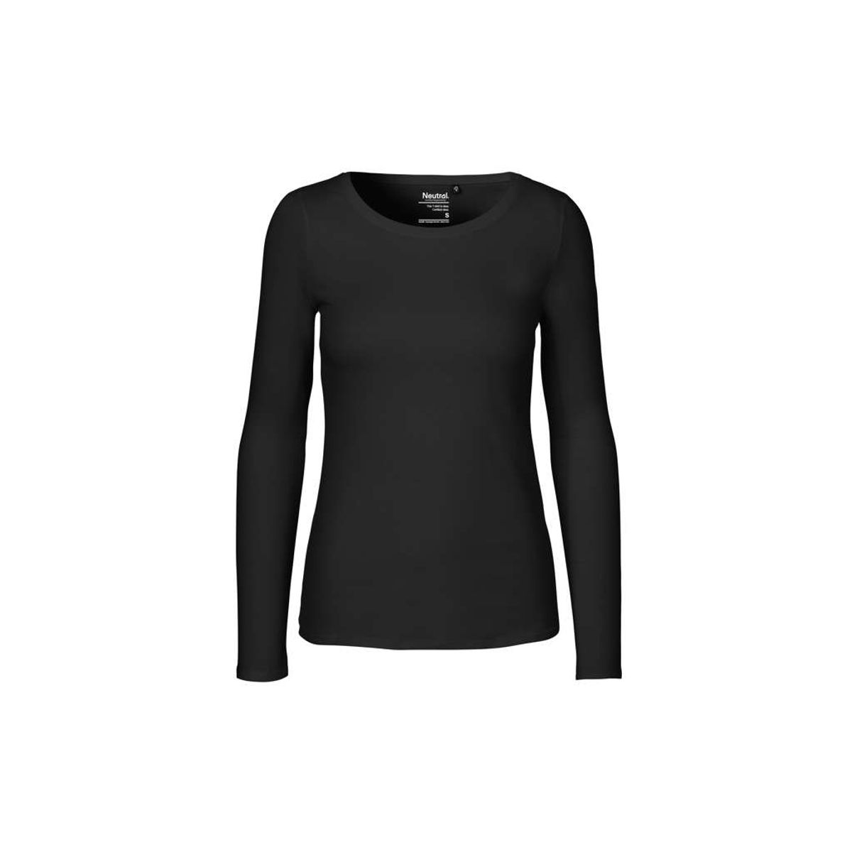 Dame Langærmet T-shirt Neutral O81050 str. M Sort