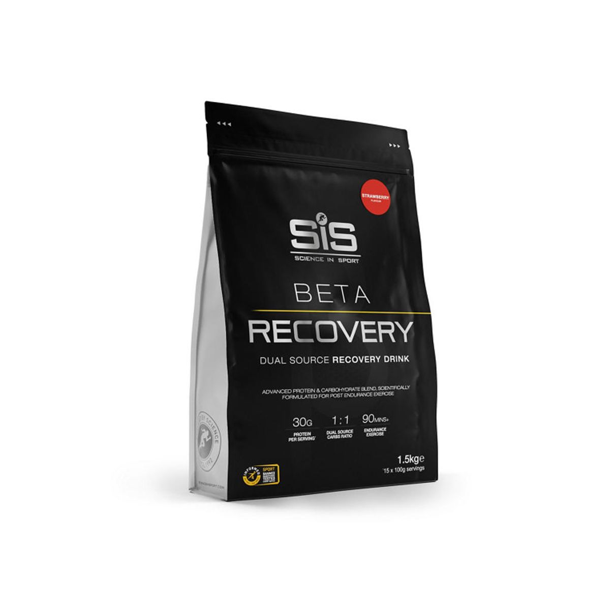 SIS Beta Fuel Recovery jordbær pulver 1.5kg