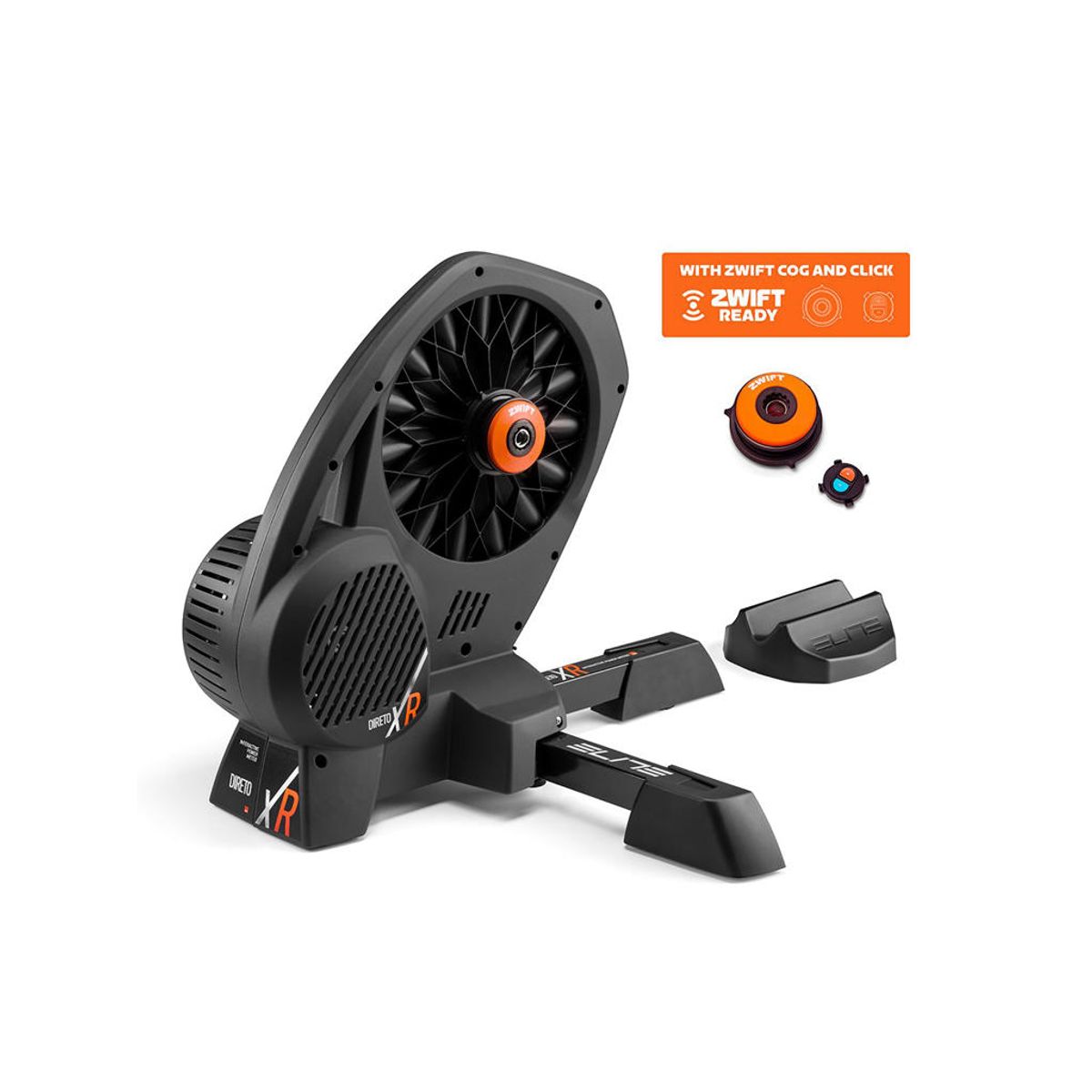 Elite Direto XR- Interaktiv Hometrainer med riser block - Zwift Cog & Click