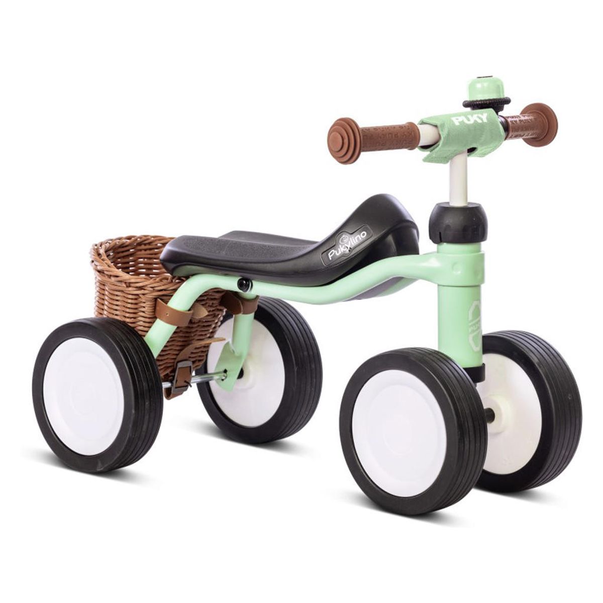 Puky Pukylino - Løbecykel fra 1 år/75 cm - Inkl Kurv og Ringklokke- Pastel Grøn