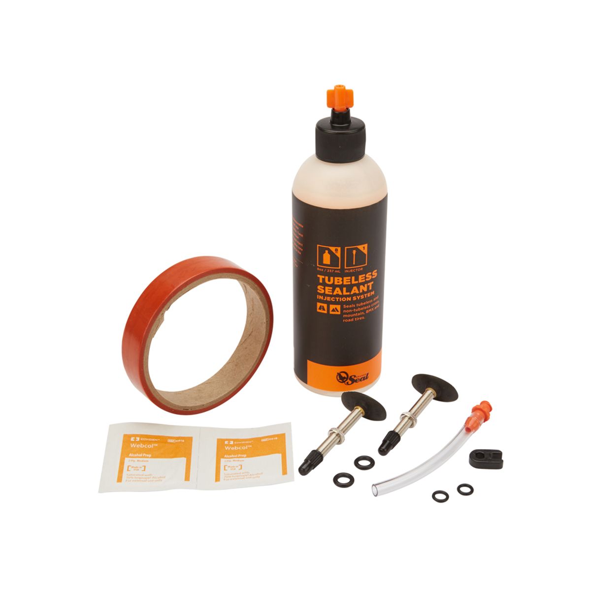 Orange Seal Tubeless Kit - 18 mm fælgtape - 237 ml. Regular væske