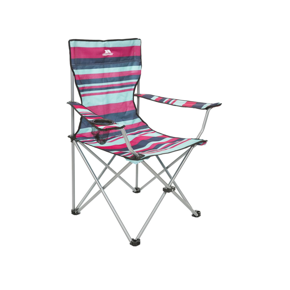 Trespass Branson - Foldbar campingstol med drinksholder - Tropical Stripe