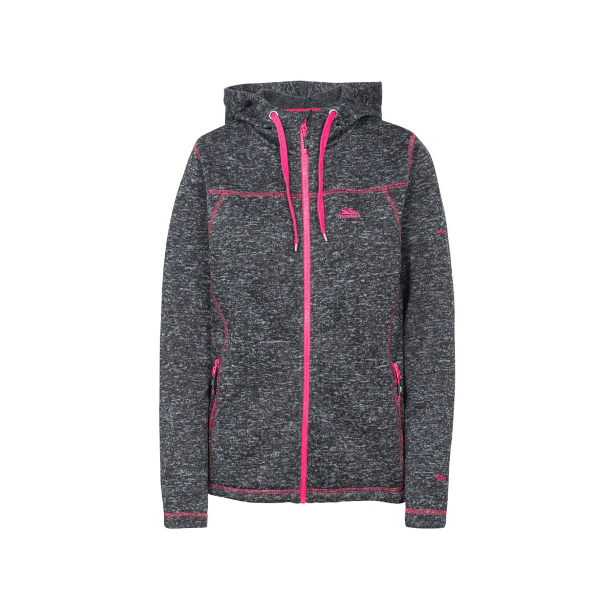 Trespass Odelia - Strikket Fleece jakke - Dame. - Str. XS -Sort Marl